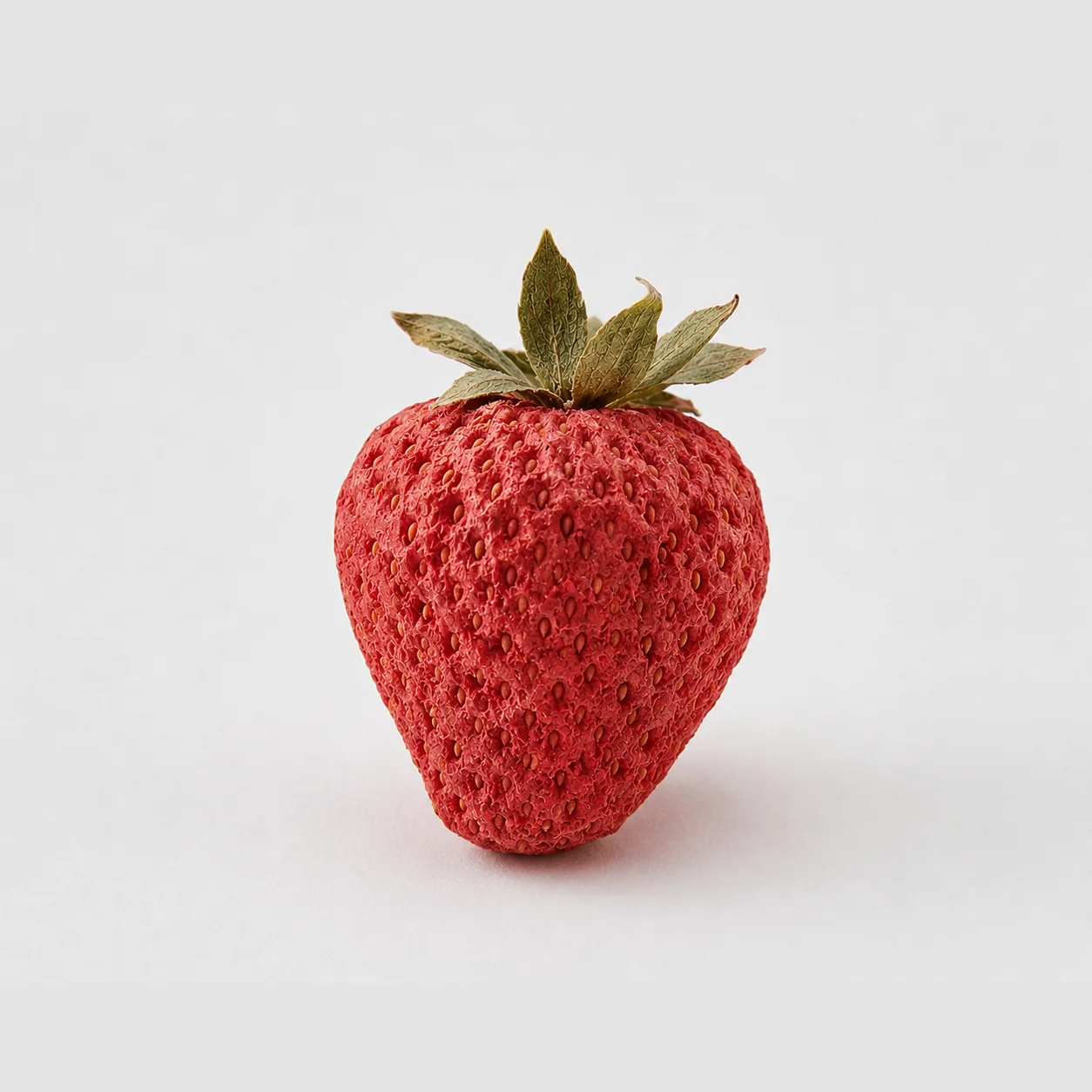Freeze-dried strawberry, colour and shape retained